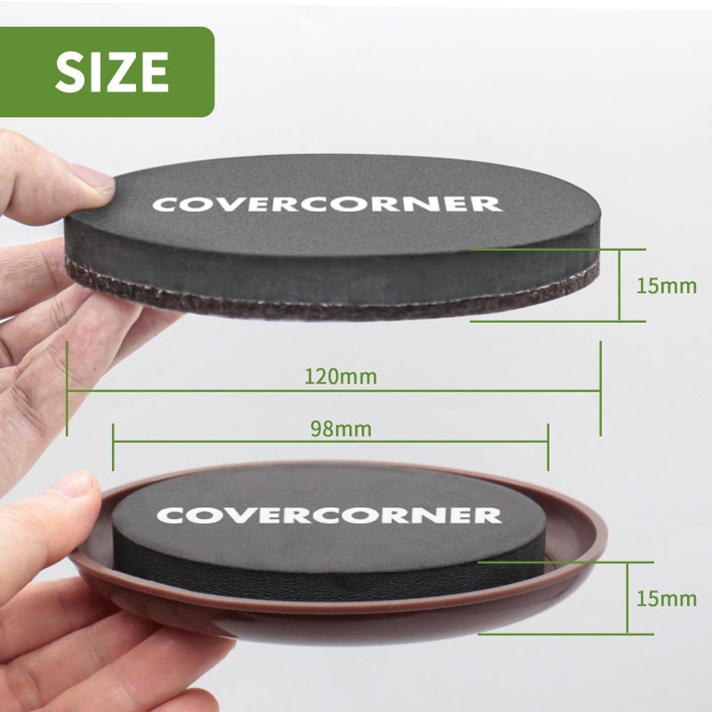 COVERCORNER Furniture Sliders for Hardwood Floors, Furniture Sliders for Carpeted Floors, 8 PCS 4 3/4 inch Combo Pack, Sliders for Moving Furniture, Furniture Movers Sliders-Brown - Image 2